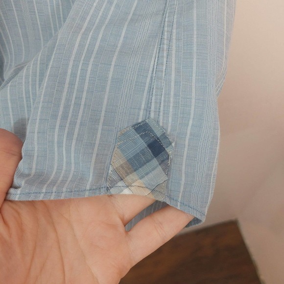 Johnston & Murphy Blue Striped Casual Button Down Shirt - Picture 6 of 9
